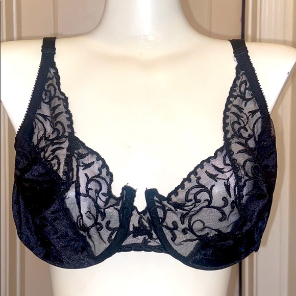 DIOR 36D ChristianBlack Satin BraDESIGNER Vint